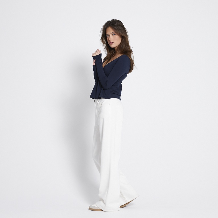 Long-sleeve v-neck top "Arielle"